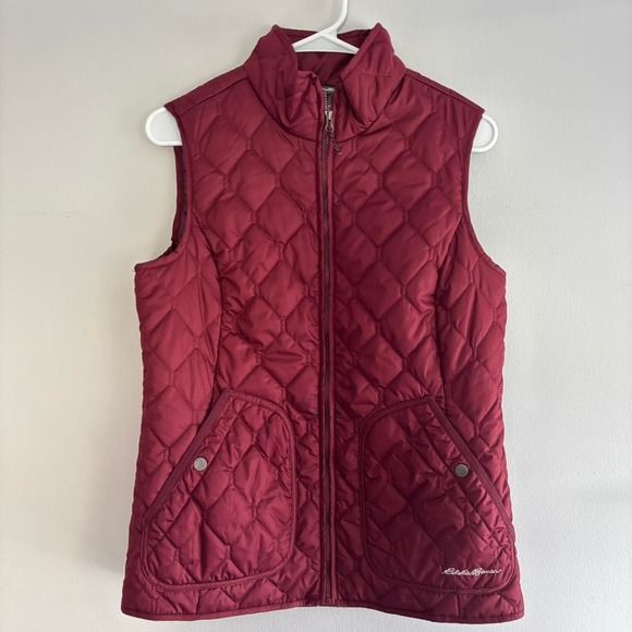 Jackets & Blazers - Eddie Bauer burgundy quilted diamond pattern vest